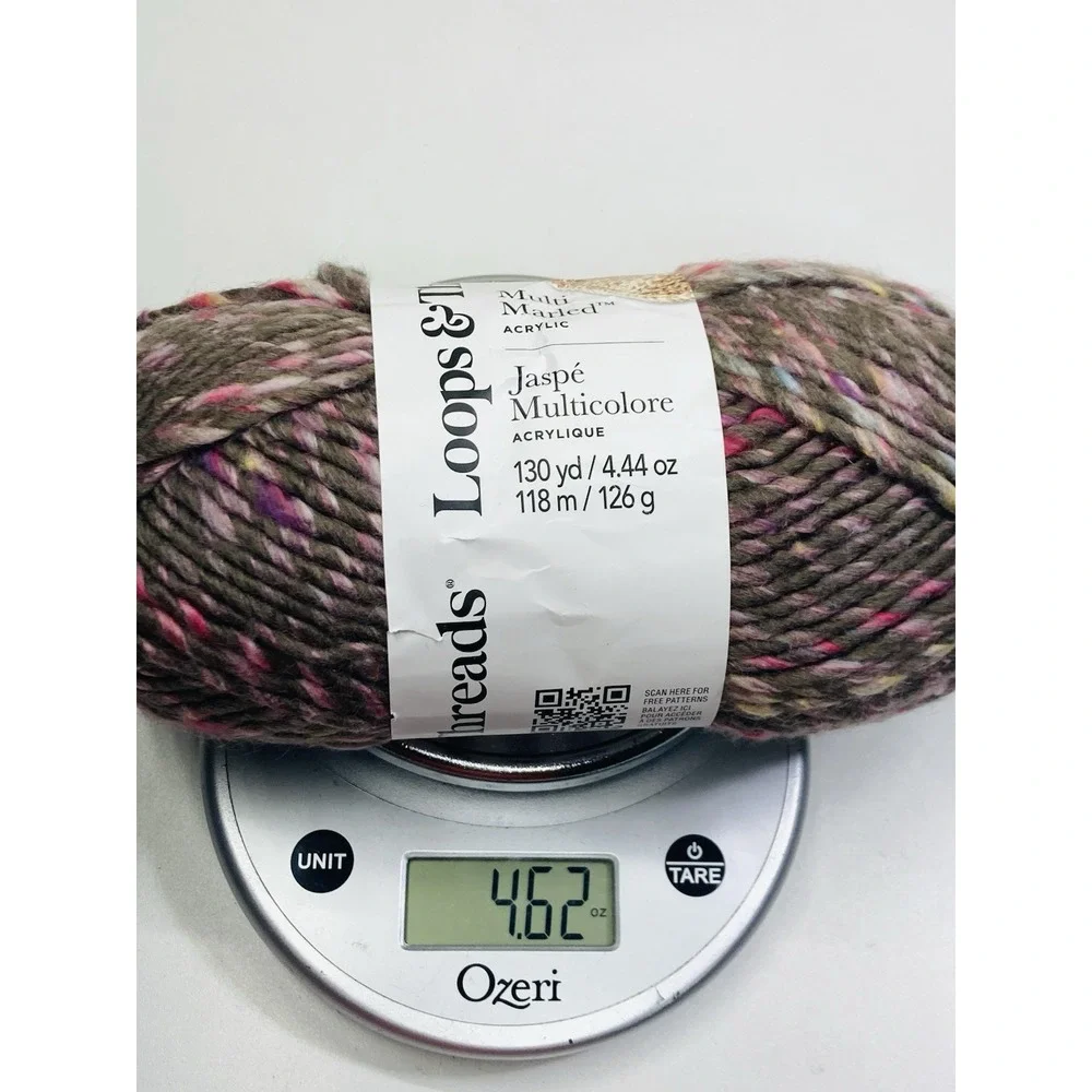 NEW Loops & Threads Multi Marled Acrylic Bulky #5 Yarn Coastal Cabin 130yd 4.4oz